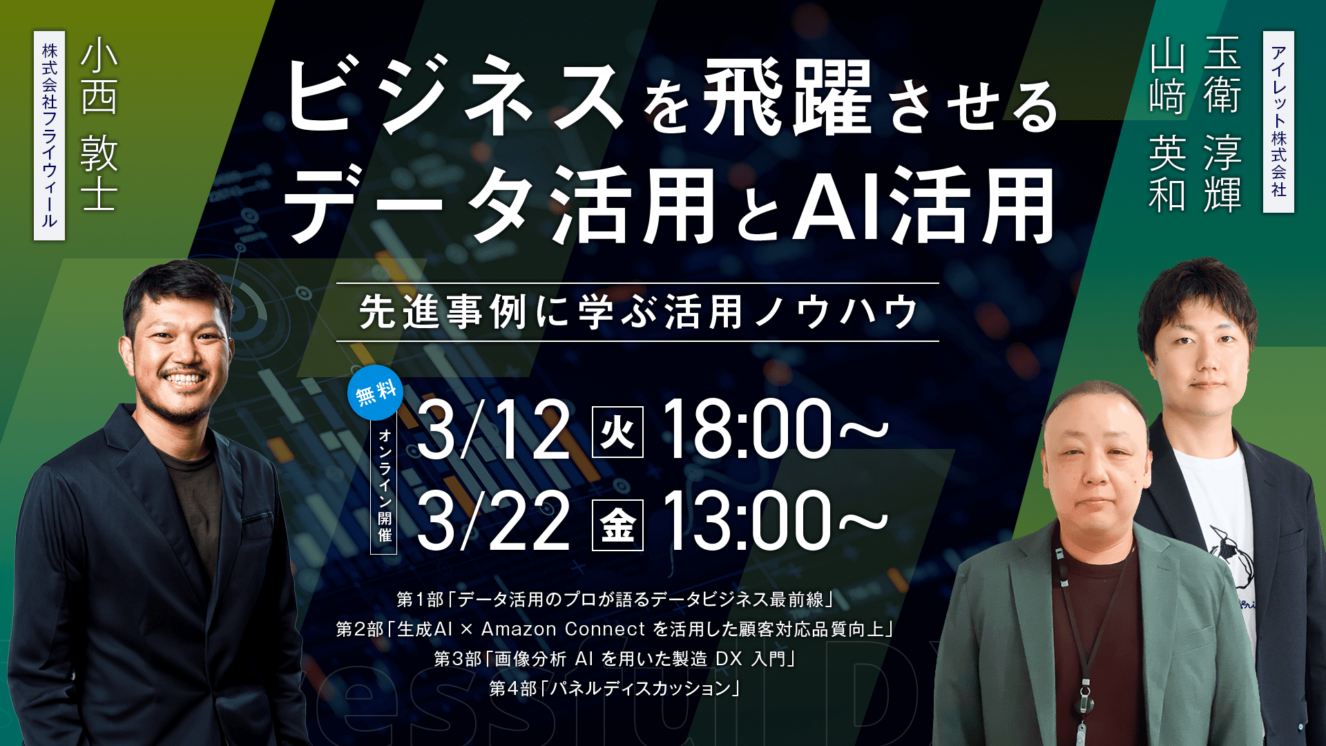 ウェビナー『ビジネスを飛躍させるデータ活用とAI活用 ～先進事例に学ぶ活用ノウハウ～』を開催します